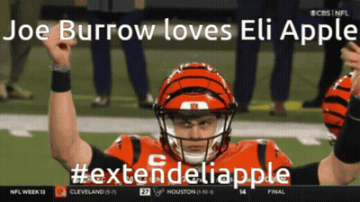 Joe Burrow Loves Eli Apple And #Extendeliapple Is Being Used GIF
