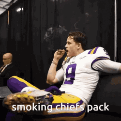 Joe Burrow Smoking Chief Pack GIF