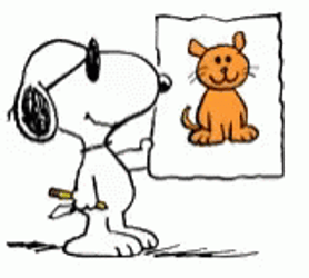 Joe Cool And Drawn Cat GIF