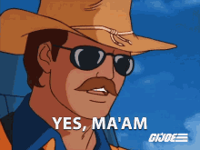 Joe Wild Bill Hat Tip Yes Ma'am GIF