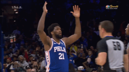 Joel Embiid Hands Up GIF