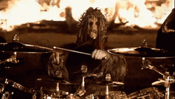 Joey Jordison Flaming Performance GIF