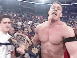 John Cena Showing Off Championship Belt GIF