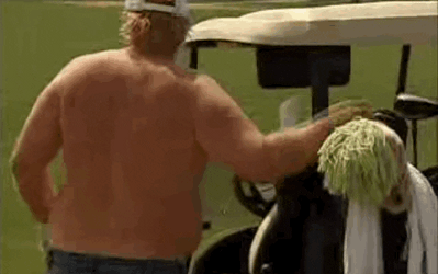 John Daly Shirtless Playing Golf GIF