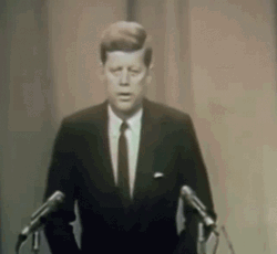 John F. Kennedy Speaking In Front