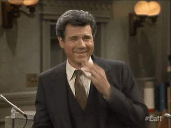 John Larroquette Snickering GIF