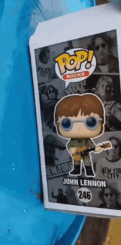 John Lennon Funko Pop Sitting GIF