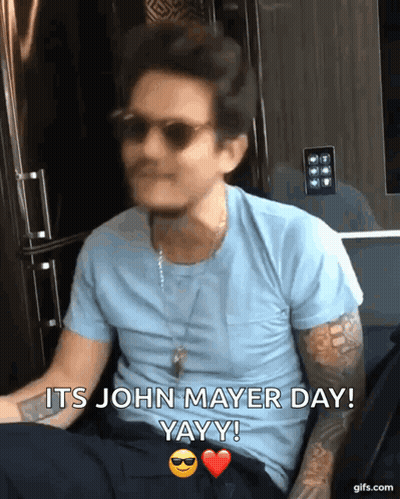 John Mayer Day Man In Blue Shirt And Sunglasses GIF