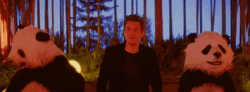 John Mayer With Two Dancing Panda GIF