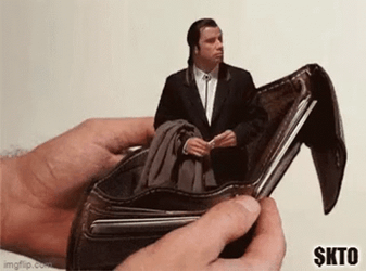 John Travolta Looking Around Broke Wallet Meme GIF