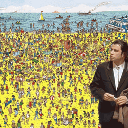 John Travolta Playing Where's Wally GIF