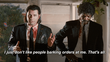 John Travolta Pulp Fiction Barking Orders GIF