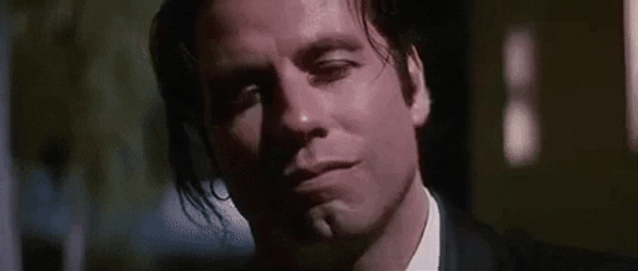 John Travolta Pulp Fiction Blowing Kiss GIF