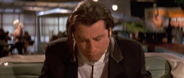 John Travolta Pulp Fiction Chewing Food GIF