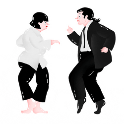 John Travolta Pulp Fiction Doodle Dance GIF