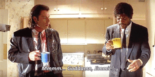 John Travolta Pulp Fiction Drinking Coffee GIF