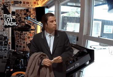 John Travolta Pulp Fiction Lot Radio Studio GIF