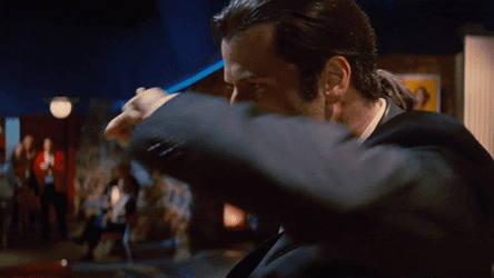 John Travolta Pulp Fiction Peace Sign Dance GIF