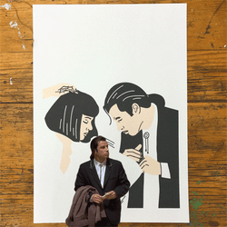 John Travolta Pulp Fiction With Mia Poster GIF