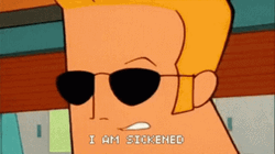 Johnny Bravo Sickened But Curious GIF