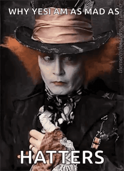 Johnny Depp As Mad Hatter In Top Hat GIF