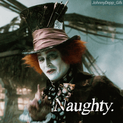 Johnny Depp Mad Hatter Giving Middle Finger GIF