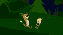 Johnny Test & Dukey Running Away GIF