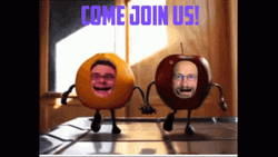 Join Us Dancing Apple And Orange Meme GIF