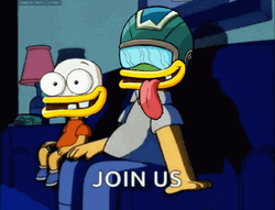 Join Us Duck Tongue Out Simpsons Face Swap GIF