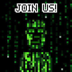 Join Us Flashing Matrix Screen Effect GIF
