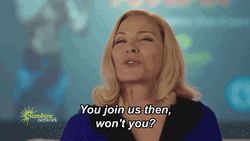 Join Us Happy Kim Cattrall GIF