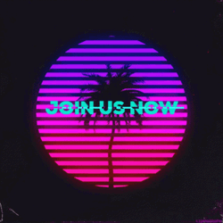 Join Us Now Retro Wave Summer Logo GIF