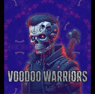 Join Us Voodoo Warriors Robot Skull Poster GIF