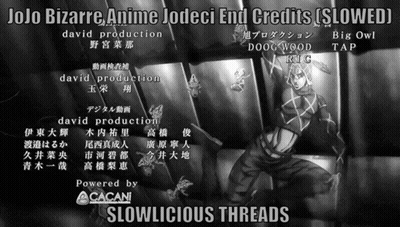 Jojo Bizarre Anime Jodec End Credits Slowed GIF