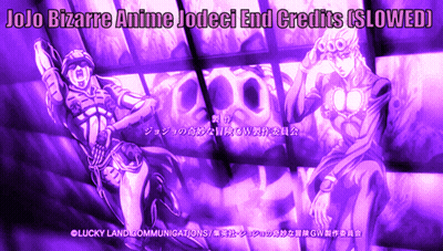 Jojo Bizarre Anime Jodeci End Credits Is Slowed In Purple GIF