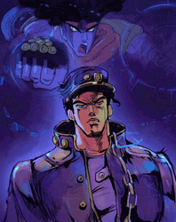 Jojo's Bizarre Adventure Jotaro Thinks Of Star Platinum GIF