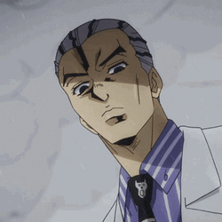 Jojo's Bizarre Adventure Yoshikage Kira Leaning Down GIF