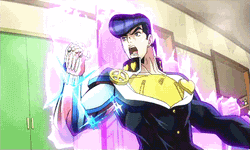 Jojo's Bizarre Josuke Crazy Diamond Punching Wall GIF