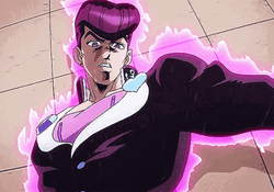 Jojo's Bizarre Josuke Hermit Purple Finger Pointing GIF