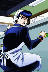 Jojo's Bizarre Josuke Higashikata Irritated Cleaning GIF