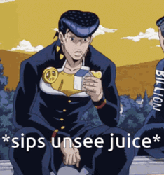 Jojo;s Bizarre Josuke Higashikata Sipping Juice  GIF