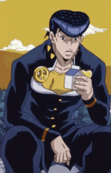 Jojos's Bizarre Adventure Relaxed Josuke Drinking GIF