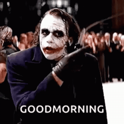 Joker From The Dark Knight Holding Knife Saying Good Morning GIF