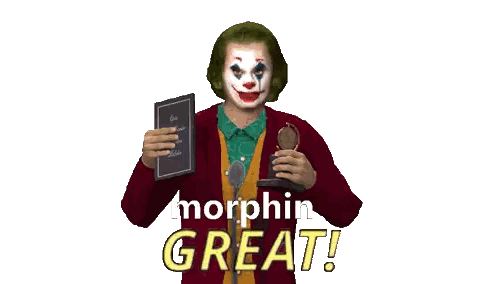 Joker Holding Book And Trophy Sticker