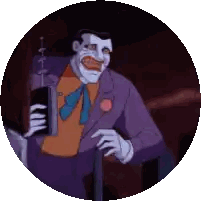 Joker In Purple Suit Holding Book Sticker