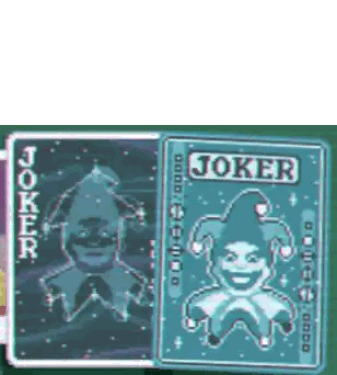 Joker Playing Card On Green Table Sticker