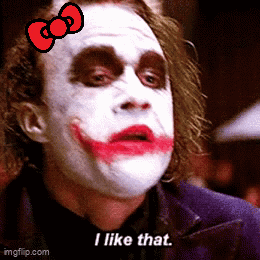 Joker With Hello Kitty Bow Saying I Like That GIF