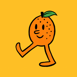 Jolly Pastel Orange Cartoon Strolling Aesthetic GIF