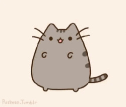 Jolly Pusheen Cat Swaying Tail GIF