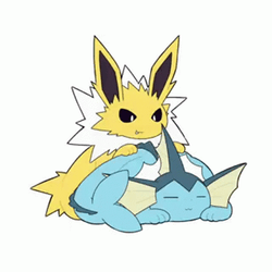 Jolteon Playing With Vaporeon Pokemon GIF
